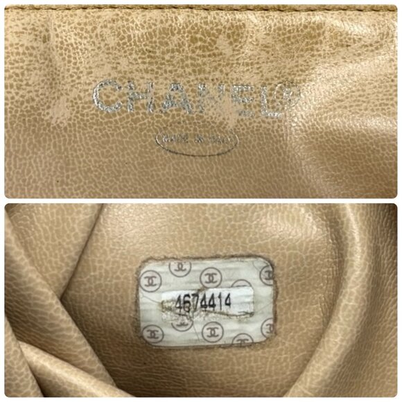 CHANEL Vintage CC Big Logo Shoulder Tote Large Bag Beige Canvas Linen [106206] - Picture 15 of 15